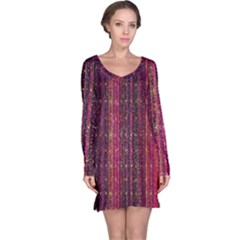 Colorful And Glowing Pixelated Pixel Pattern Long Sleeve Nightdress by Amaryn4rt