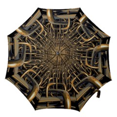 Fractal Image Of Copper Pipes Hook Handle Umbrellas (large) by Amaryn4rt