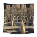 Fractal Image Of Copper Pipes Square Tapestry (Large) View1