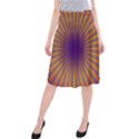 Retro Circle Lines Rays Orange Midi Beach Skirt View1