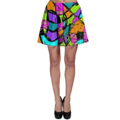Abstract Art Squiggly Loops Multicolored Skater Skirt by EDDArt