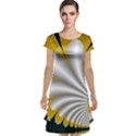 Fractal Gold Palm Tree On Black Background Cap Sleeve Nightdress View1