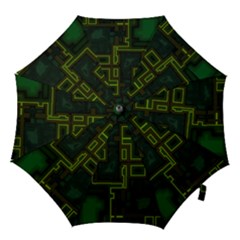 A Completely Seamless Background Design Circuit Board Hook Handle Umbrellas (small) by Simbadda