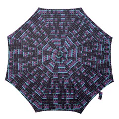 Techno Fractal Wallpaper Hook Handle Umbrellas (large) by Simbadda