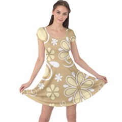 Flower Floral Star Sunflower Grey Cap Sleeve Dresses by Mariart