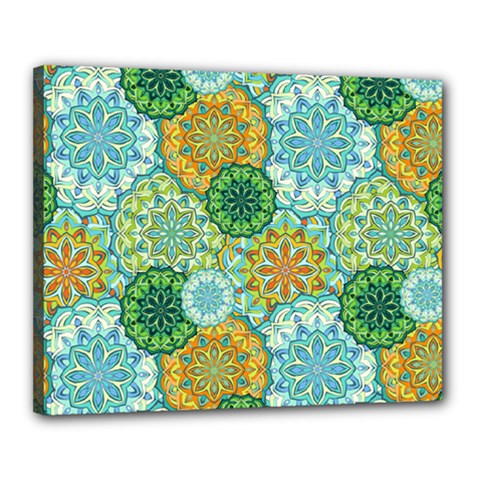 Forest Spirits  Green Mandalas  Canvas 20  X 16  (stretched) by bunart