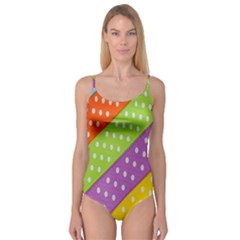 Colorful Easter Ribbon Background Camisole Leotard  by Simbadda