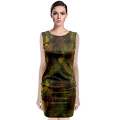 Textured Camo Classic Sleeveless Midi Dress by Simbadda