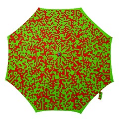 Colorful Qr Code Digital Computer Graphic Hook Handle Umbrellas (small) by Simbadda