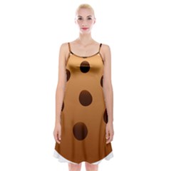 Cookie Chocolate Biscuit Brown Spaghetti Strap Velvet Dress by Mariart