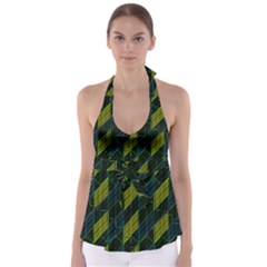 Modern Geometric Seamless Pattern Babydoll Tankini Top by dflcprintsclothing