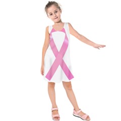 Breast Cancer Ribbon Pink Kids  Sleeveless Dress by Mariart