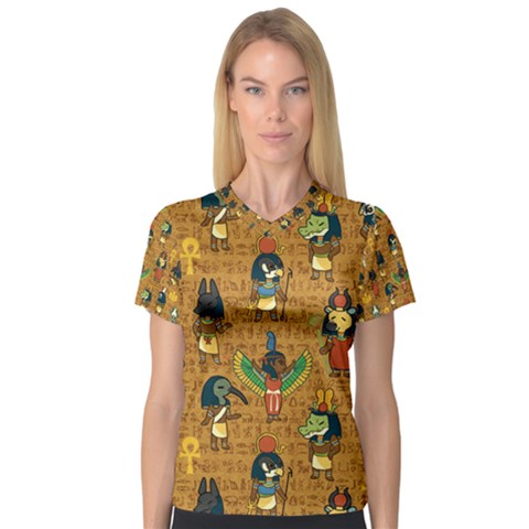Egypt Women s V-neck Sport Mesh Tee by oxygenimpulse