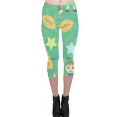 Football Kids Children Pattern Capri Leggings  by Nexatart