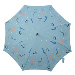 Seat Blue Polka Dot Hook Handle Umbrellas (medium) by Mariart