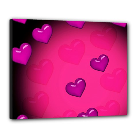 Pink Hearth Background Wallpaper Texture Canvas 20  X 16  by Nexatart