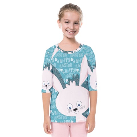 Easter Bunny  Kids  Quarter Sleeve Raglan Tee by Valentinaart