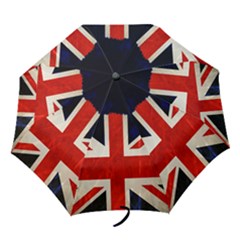 Flag Of Britain Grunge Union Jack Flag Background Folding Umbrellas by Nexatart