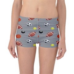 Balltiled Grey Ball Tennis Football Basketball Billiards Boyleg Bikini Bottoms by Mariart