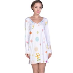 Flower Floral Star Balloon Bubble Long Sleeve Nightdress by Mariart