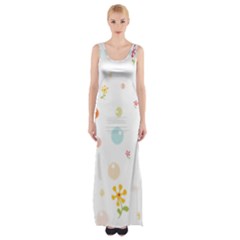 Flower Floral Star Balloon Bubble Maxi Thigh Split Dress by Mariart