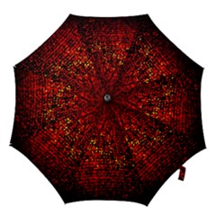 Red Particles Background Hook Handle Umbrellas (small) by Nexatart