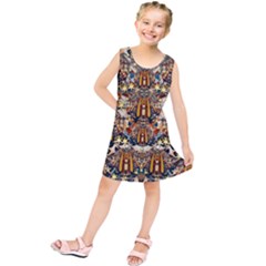Lady Panda Goes Into The Starry Gothic Night Kids  Tunic Dress by pepitasart