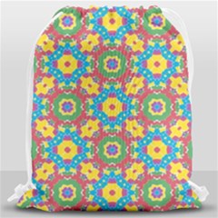 Geometric Multicolored Print Drawstring Bag (large) by dflcprints