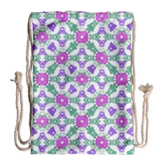 Multicolor Ornate Check Drawstring Bag (large) by dflcprints