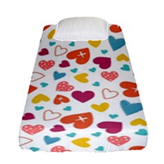 Colorful Bright Hearts Pattern Fitted Sheet (single Size) by TastefulDesigns