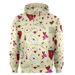 Valentinstag Love Hearts Pattern Red Yellow Men s Pullover Hoodie by EDDArt
