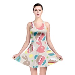 Easter Rabbit Bunny Rainbow Reversible Skater Dress by Mariart