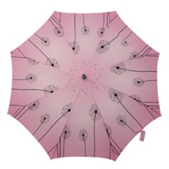 Flower Back Pink Sun Fly Hook Handle Umbrellas (medium) by Mariart