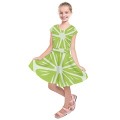 Gerald Lime Green Kids  Short Sleeve Dress by Mariart
