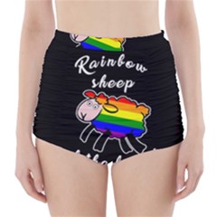 Rainbow Sheep High-waisted Bikini Bottoms by Valentinaart