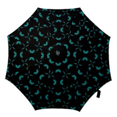 Background Black Blue Polkadot Hook Handle Umbrellas (small) by Mariart