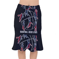 Basketball Never Stops Mermaid Skirt by Valentinaart