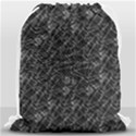 Linear Abstract Black And White Drawstring Bag (Large) View1