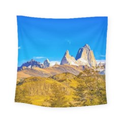 Snowy Andes Mountains, El Chalten, Argentina Square Tapestry (small) by dflcprints