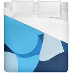 Blue Polka Duvet Cover (king Size) by Mariart