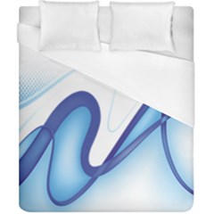 Glittering Abstract Lines Blue Wave Chefron Duvet Cover (california King Size) by Mariart