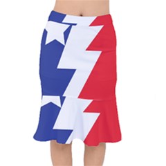 Three Colors Blue White Line Star Mermaid Skirt by Mariart