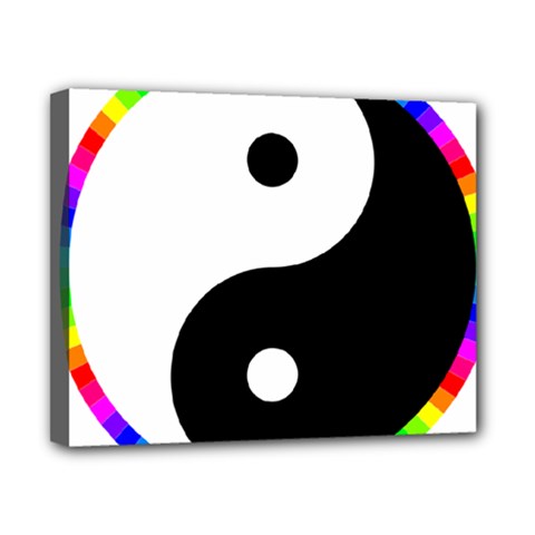 Rainbow Around Yinyang Canvas 10  X 8  by Nexatart