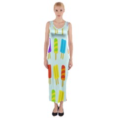 Popsicle Pattern Fitted Maxi Dress by Nexatart