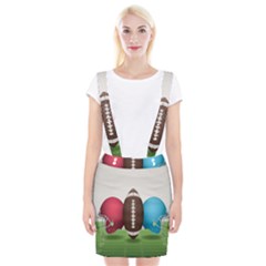 Helmet Ball Football America Sport Red Brown Blue Green Braces Suspender Skirt by Mariart