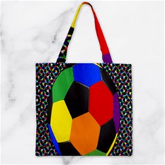 Team Soccer Coming Out Tease Ball Color Rainbow Sport Zipper Grocery Tote Bag by Mariart