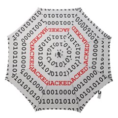 Binary Black Cyber Data Digits Hook Handle Umbrellas (large) by Nexatart