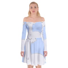 Grumpy Persian Cat Llama Off Shoulder Skater Dress by Catifornia