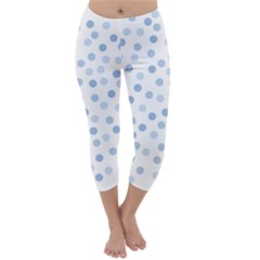 Bubble Balloon Circle Polka Blue Capri Winter Leggings  by Mariart