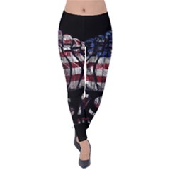 Usa Bowling  Velvet Leggings by Valentinaart